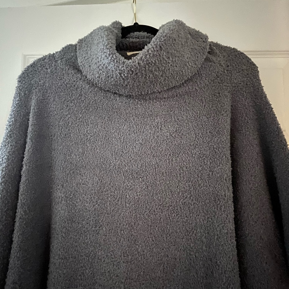 Soft knit poncho with cowl neck